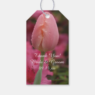 Etiqueta Para Presente Obrigado cor-de-rosa do casamento da tulipa do