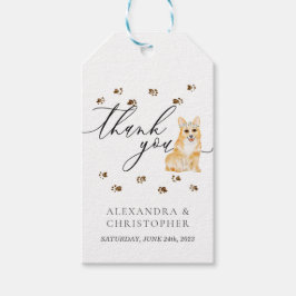 Etiqueta Para Presente Obrigado Corgi CACHORRINHO de casamento