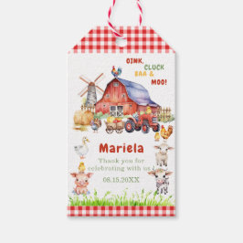 Etiqueta Para Presente Obrigado de aniversário de bebê com Fazenda de águ