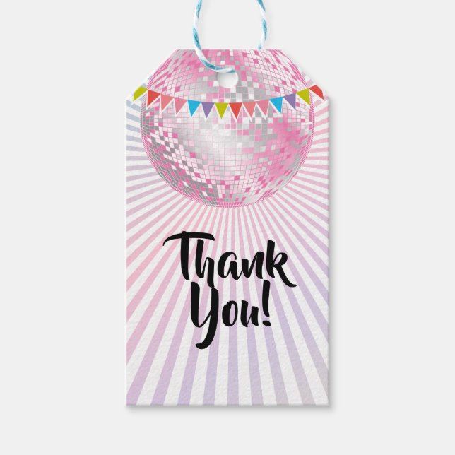 Etiqueta Para Presente obrigado de bola da discoteca (Frente)