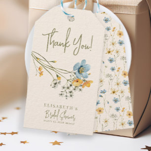 Etiqueta Para Presente Obrigado de buquê de flores silvestres