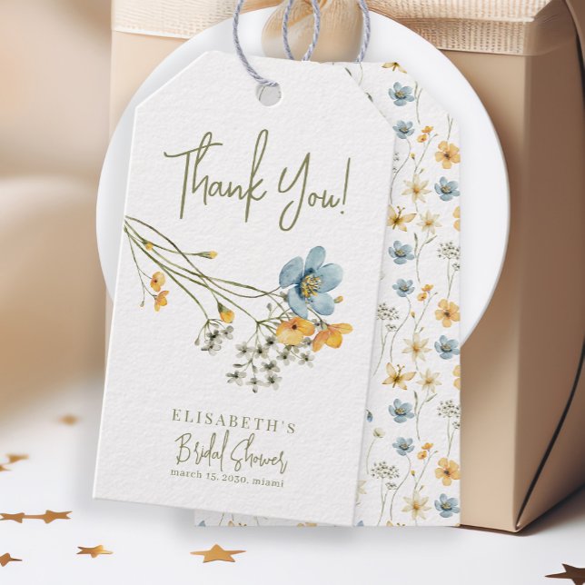 Etiqueta Para Presente Obrigado de buquê de flores silvestres (Criador carregado)
