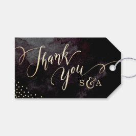 Etiqueta Para Presente Obrigado de caligrafia em ouro preto moderno