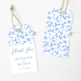 Etiqueta Para Presente Obrigado de casamento de porcelana azul...