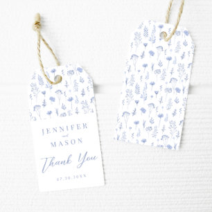 Etiqueta Para Presente Obrigado de casamento floral azul...