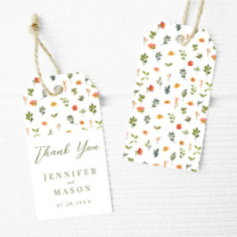 Etiqueta Para Presente Obrigado de casamento floral laranja você favorece