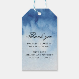 Etiqueta Para Presente Obrigado de casamento náutico azul elegante de aq