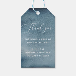 Etiqueta Para Presente Obrigado de casamento náutico azul marinho de água