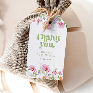 Etiqueta Para Presente Obrigado de flor selvagem