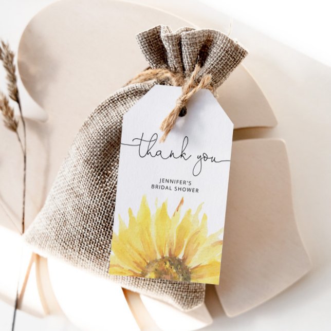 Etiqueta Para Presente Obrigado de girassol (Criador carregado)