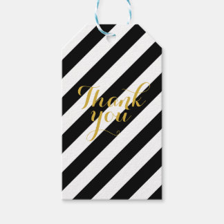 Etiqueta Para Presente Obrigado de ouro preto e branco para suas marcas d