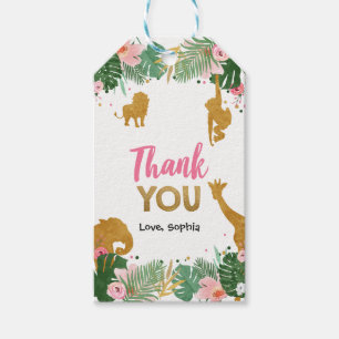 Etiqueta Para Presente Obrigado do safari você favorece a animais da
