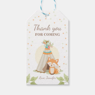 Etiqueta Para Presente Obrigado do Teepee do Fox você favorece a florest