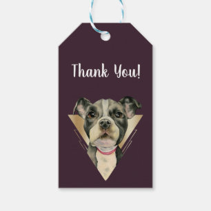 Etiqueta Para Presente Obrigado Dourado do cão de filhote de cachorro do