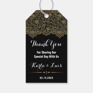 Etiqueta Para Presente Obrigado dourado do favor do casamento do laço
