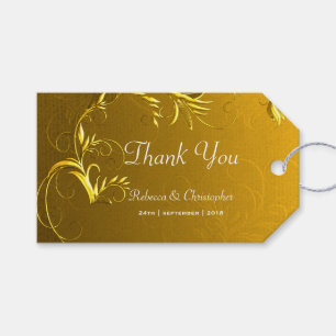 Etiqueta Para Presente Obrigado Dourado elegante do casamento você