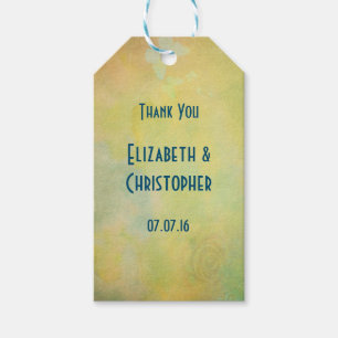 Etiqueta Para Presente Obrigado Estilo De Vintagem Desvanecido Amarelo