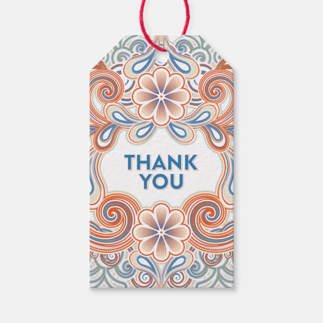 Etiqueta Para Presente Obrigado estilo retrô (Frente)