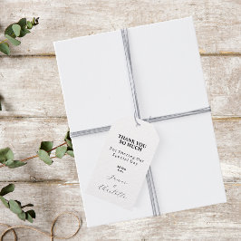 Etiqueta Para Presente Obrigado, Favor De Casamento De Foto Preta E Branc