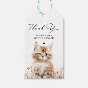 Etiqueta Para Presente Obrigado! Favor do Chá de fraldas de Kitten