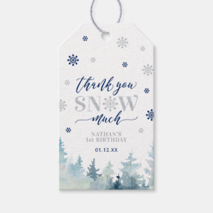 Etiqueta Para Presente Obrigado Favor Gi de Inverno Prata & Azul