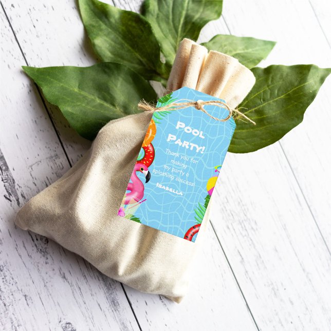 Etiqueta Para Presente Obrigado Festa Divertida De Piscina Nadando Aniver (Add this fun gift tag to your favor gifts.)