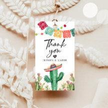 Obrigado Fiesta Cactus Watercolor Chá Favor