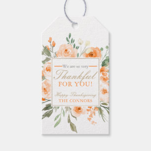 Etiqueta Para Presente Obrigado floral da acção de graças você Tag do