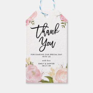Etiqueta Para Presente Obrigado floral do casamento das peônias