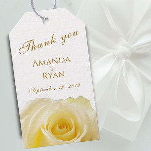 Etiqueta Para Presente Obrigado floral do casamento do rosa elegante