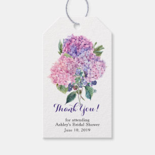 Etiqueta Para Presente Obrigado floral do chá de panela do Hydrangea