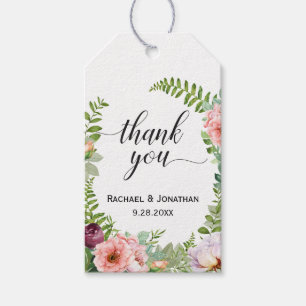 Etiqueta Para Presente Obrigado floral do favor do casamento da fantasia