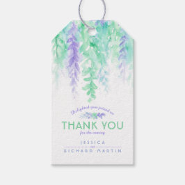 Etiqueta Para Presente Obrigado floral evento de casamento verde roxo