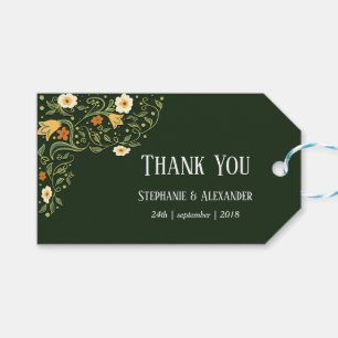 Etiqueta Para Presente Obrigado floral verde do casamento você
