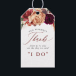 Etiqueta Para Presente Obrigado, Flores De Queda, Russo Botânico<br><div class="desc">Queda das etiquetas de casamento florais</div>