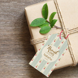 Etiqueta Para Presente Obrigado Florestal Chique azul giro