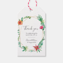 Etiqueta Para Presente Obrigado geométrico tropical você favorece as etiq