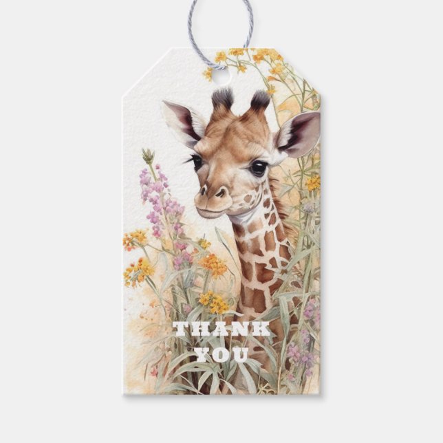 Etiqueta Para Presente Obrigado Giraffe (Frente)