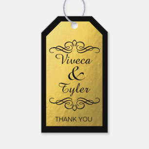 Etiqueta Para Presente Obrigado Glam da folha Dourado do Flourish de