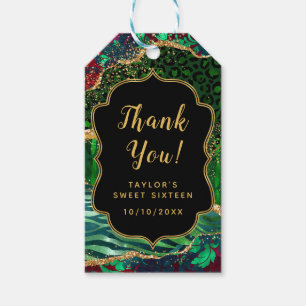 Etiqueta Para Presente Obrigado Green Safari Agate Sweet Sixteen