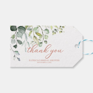 Etiqueta Para Presente Obrigado - Lindas Folhas de Eucalipto Aquarela Gi