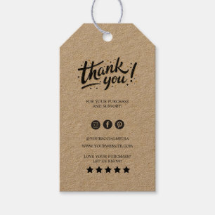 Etiqueta Para Presente Obrigado Marca do logotipo comercial Marca Hang