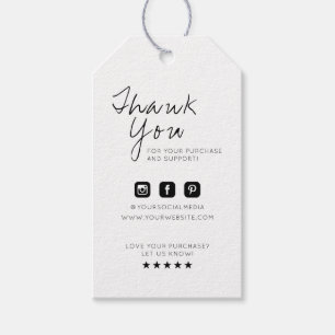 Etiqueta Para Presente Obrigado Marca do logotipo comercial Marca Hang