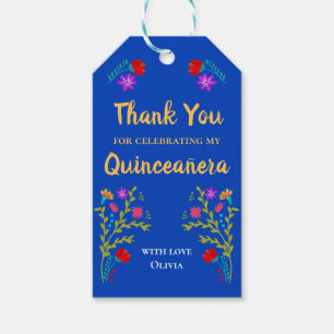 Etiqueta Para Presente Obrigado Mexicano Fiesta Royal Blue Quinceanera