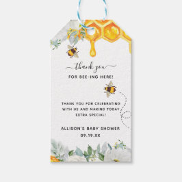 Etiqueta Para Presente Obrigado no Chuveiro de Bebê Abelha Bumble Floral 
