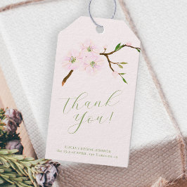 Etiqueta Para Presente Obrigado para chás de panela florais cor-de-rosa a