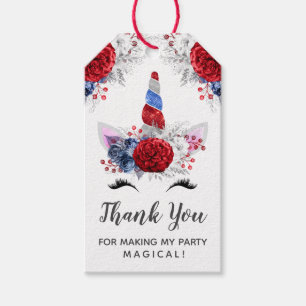 Etiqueta Para Presente Obrigado patriótico do vermelho, o branco e o azu