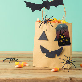 Etiqueta Para Presente Obrigado pela Casa Assombrada de Halloween