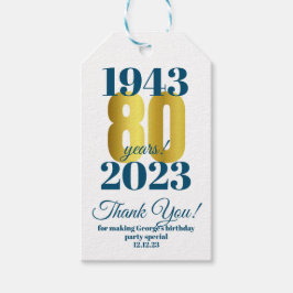 Etiqueta Para Presente Obrigado pelo 80º Aniversário