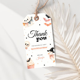 Etiqueta Para Presente Obrigado pelo Aniversário Assustador de Halloween